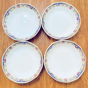 White Floral Plate Set